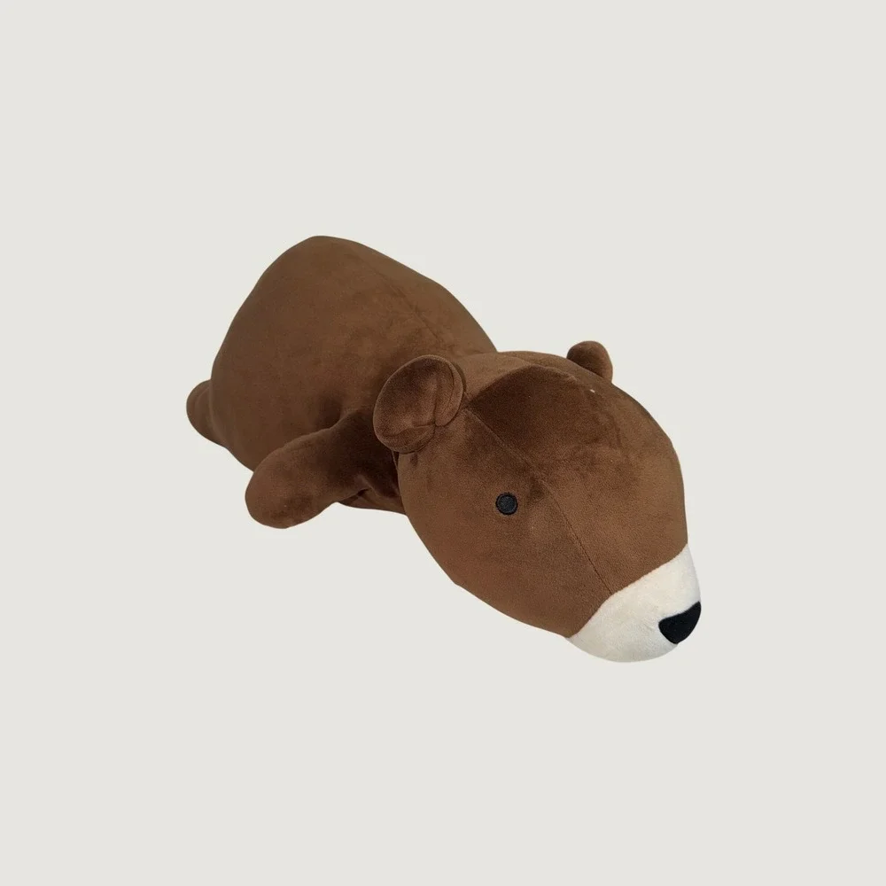 Pillowfort Weighted Plush Bear Brown Stuffed Animal Sensory Throw Pillow 17 Inch